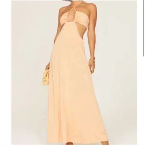 Rosetta Getty cut out dude zip full length maxi dress in size 4 flawed - Picture 2 of 7